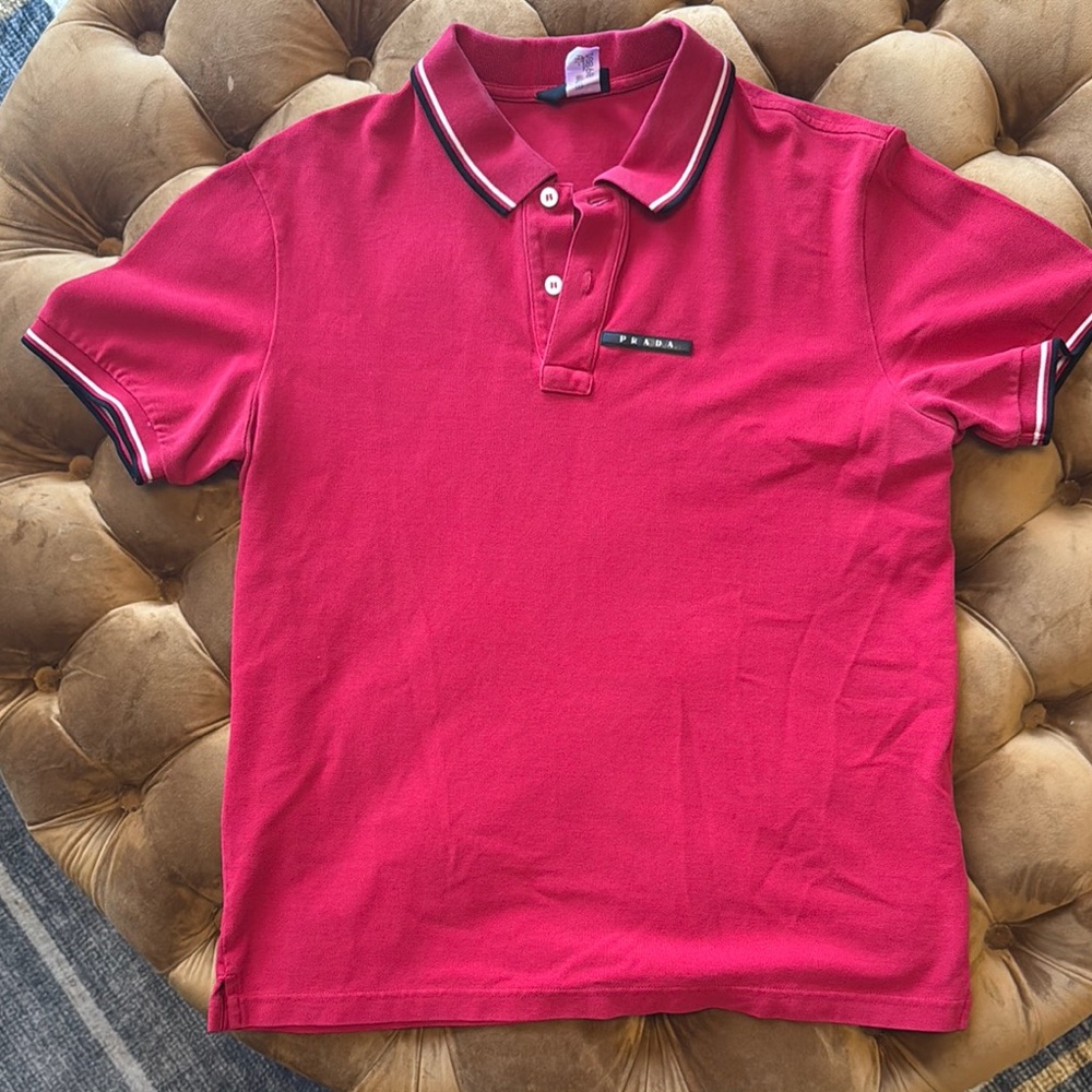 Classic Red Polo with White Accents